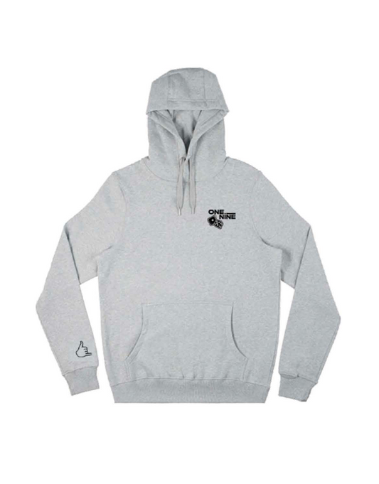 Grey 1-9 logo hoodie